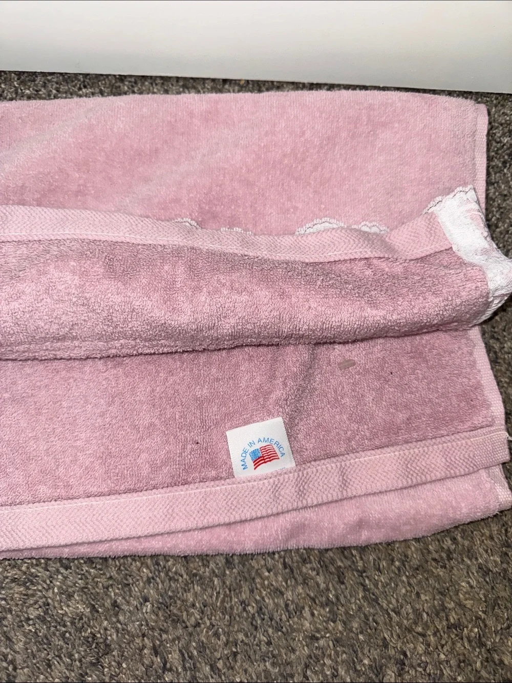Vintage Made USA Pink Lace Trim Towel Set Coquette girl Girlhoodcore Ms Hunny